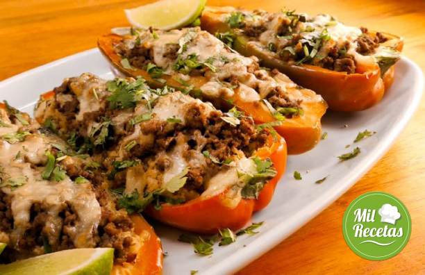 Chiles stuffed with meat