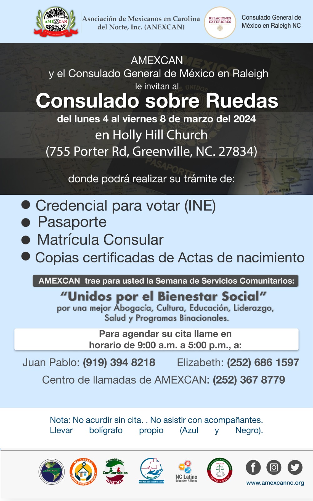 consulado dobre ruedas flyer