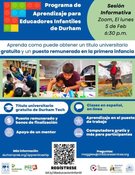 Sesión Informativa: Programa de Aprendizaje para Educadores Infantiles de Durham